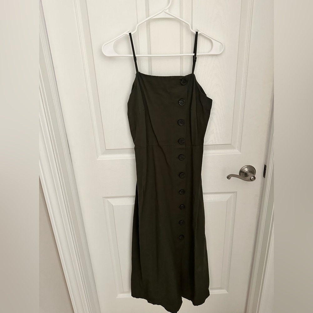 Who What Wear Army Green Dress  button Design